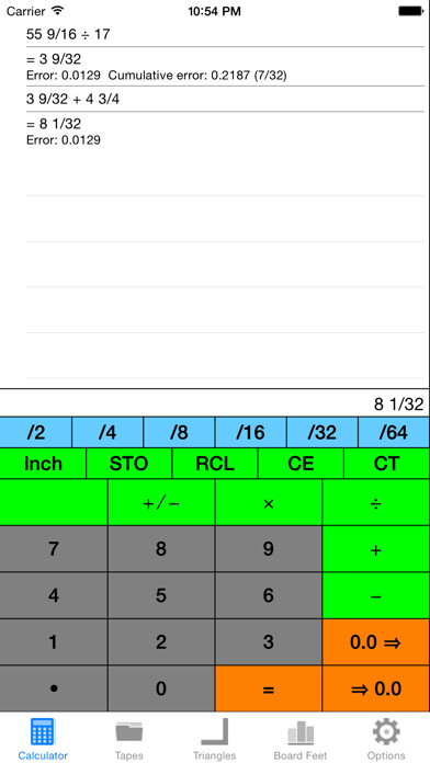 Emulate iPhone app WoodworkerCalc using MyAndroid