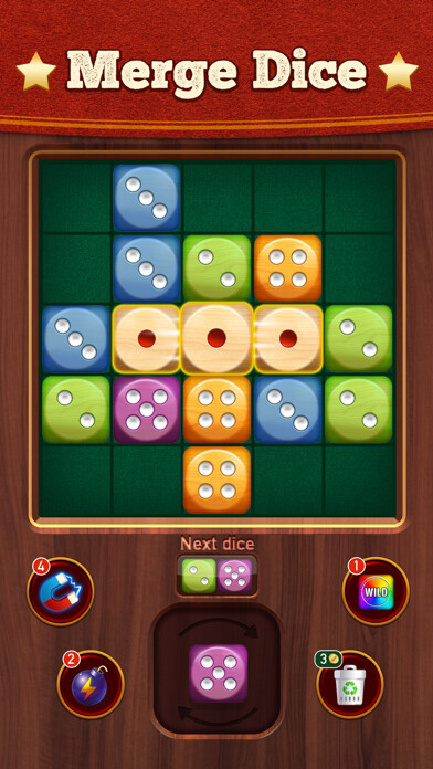 Emulate iPhone app Woody Dice Merge Puzzle using MyAndroid