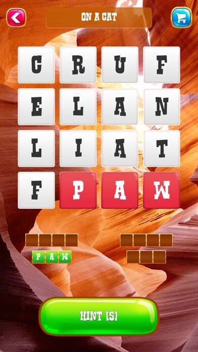 Emulate iPhone app Word Canyon: Calm and Relaxing using MyAndroid