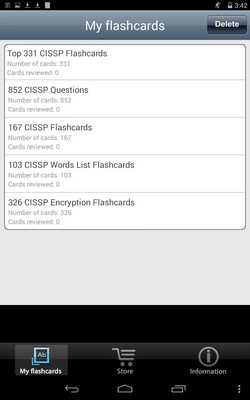 Emulate Android APK Word Cards: CISSP