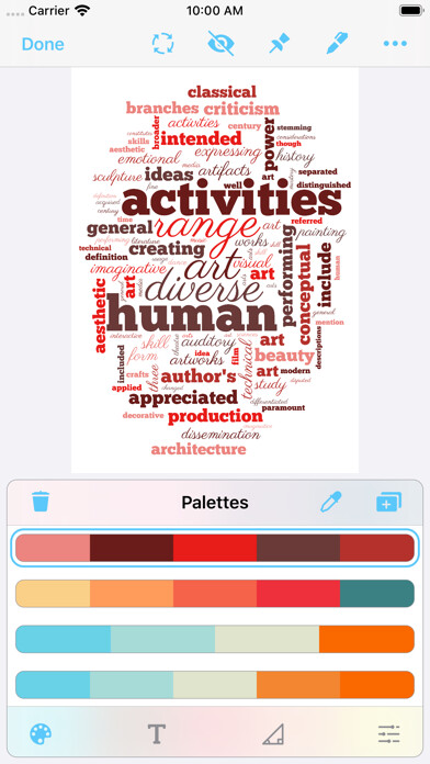 Emulate iPhone app Wordcloud by Wordsalad using MyAndroid