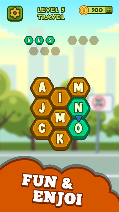 Emulate iPhone app Word Crazy Around using MyAndroid