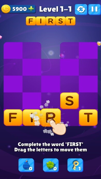 Emulate iPhone app Word Find - Cross Game Puzzle using MyAndroid
