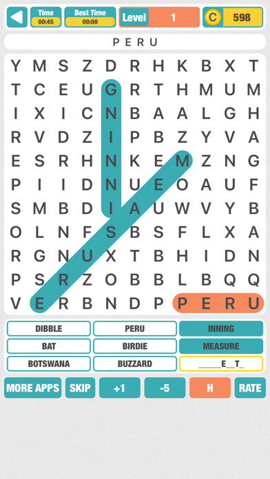 Emulate iPhone app Word Hunt - Search Puzzle using MyAndroid
