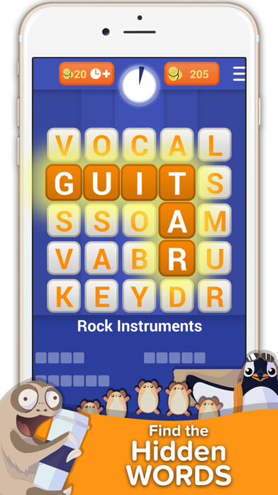 Emulate iPhone app Wordimals - Word Search using MyAndroid