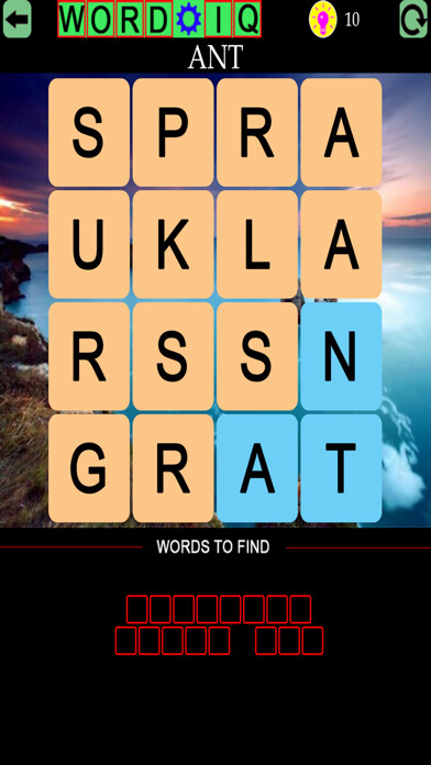 Emulate iPhone app Word IQ Nature using MyAndroid