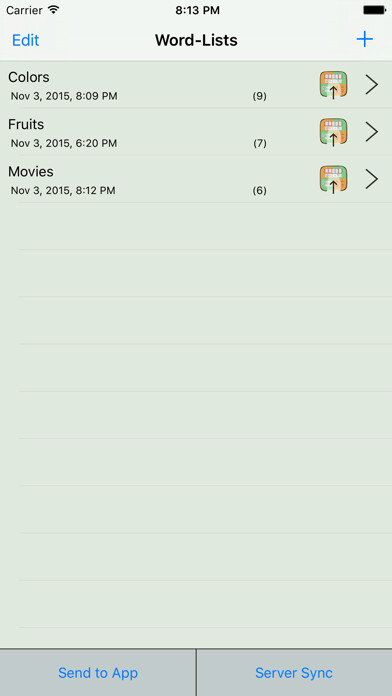 Emulate iPhone app Word List Manager using MyAndroid Emulate iPhone app Word List Manager using MyAndroid