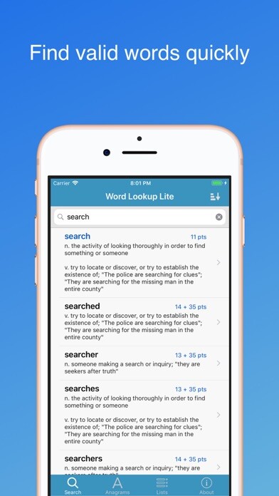 Emulate iPhone app Word Lookup Lite using MyAndroid Emulate iPhone app Word Lookup Lite using MyAndroid