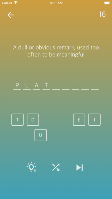 Emulate iPhone app Word Monkey using MyAndroid