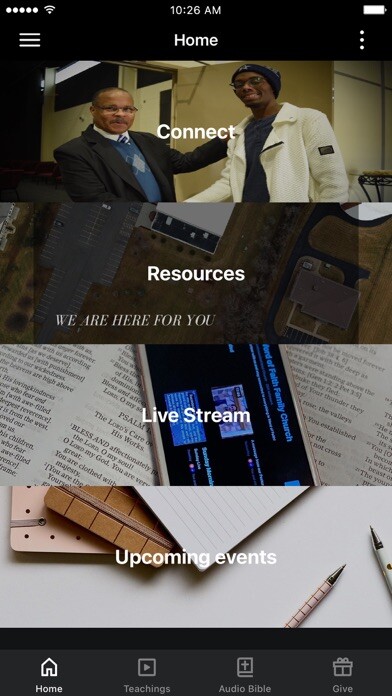 Emulate iPhone app Word of Faith Family Church using MyAndroid