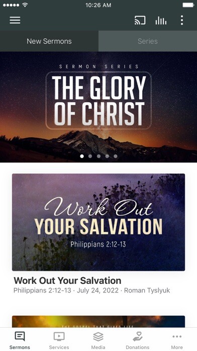 Emulate iPhone app Word of Grace Bible Church App using MyAndroid