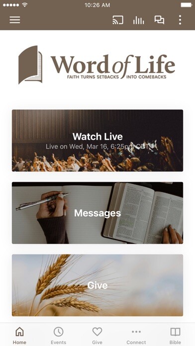 Emulate iPhone app Word of Life Birmingham using MyAndroid Emulate iPhone app Word of Life Birmingham using MyAndroid