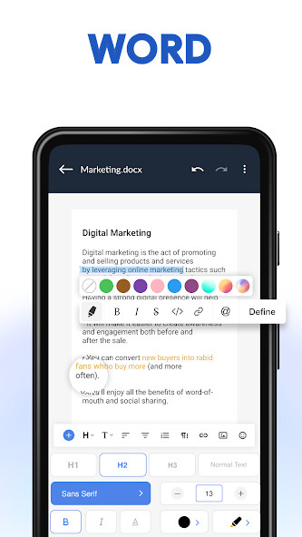 Run android online APK Word, PDF, XLS, PPT- A1 Office from MyAndroid or emulate Word, PDF, XLS, PPT- A1 Office using MyAndroid