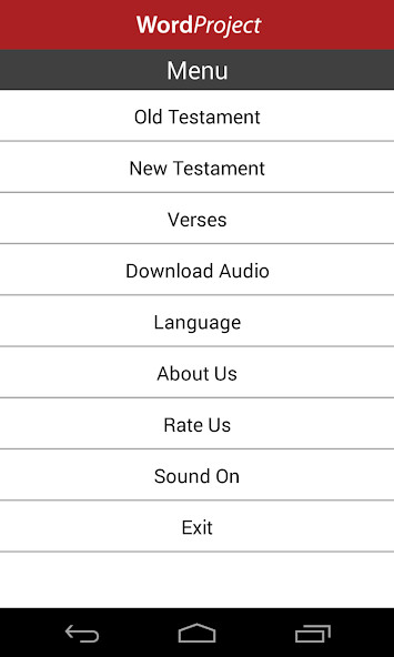 Emulate iPhone app WORDPROJECT AUDIO BIBLE using MyAndroid