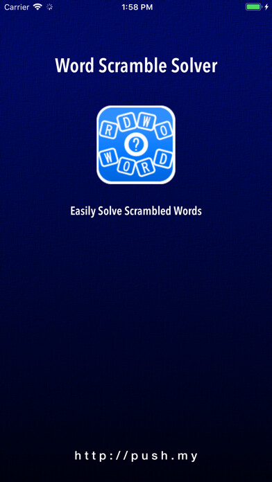 Emulate iPhone app Word Scramble Solver using MyAndroid