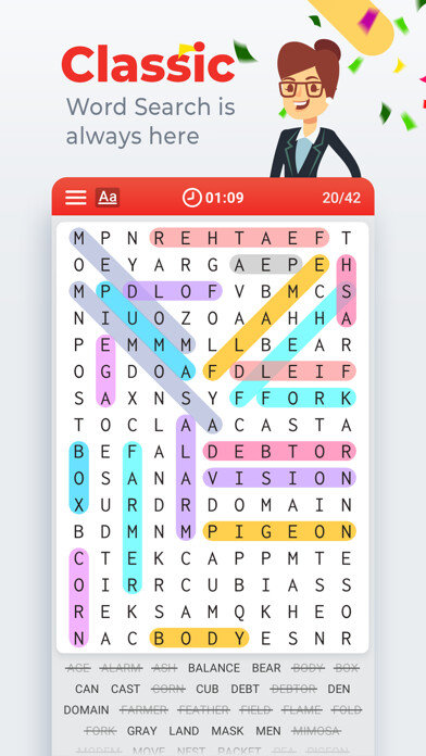 Emulate iPhone app Word Search Colorful using MyAndroid Emulate iPhone app Word Search Colorful using MyAndroid
