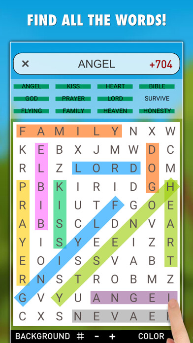 Emulate iPhone app Word Search Daily Game using MyAndroid