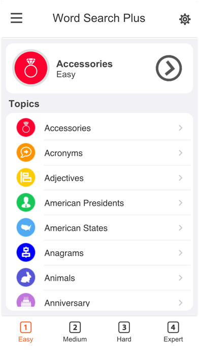 Emulate iPhone app Word Search Plus using MyAndroid