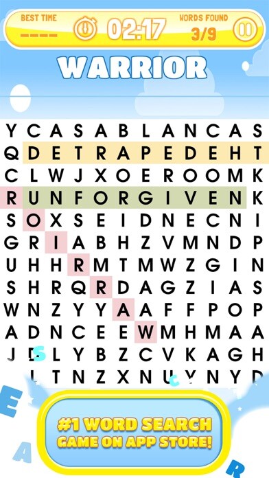 Emulate iPhone app Word Search - Word Finding Game using MyAndroid