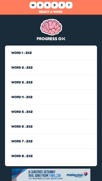 Emulate iPhone app Word Search : WordSort Scrabble Word Finder using MyAndroid