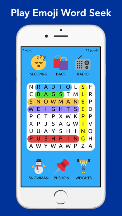 Emulate iPhone app Word Seek Emoji using MyAndroid