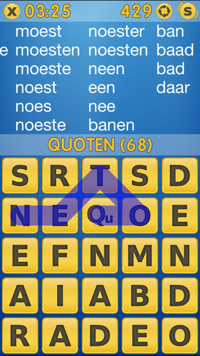 Emulate iPhone app Word Shaker NL using MyAndroid