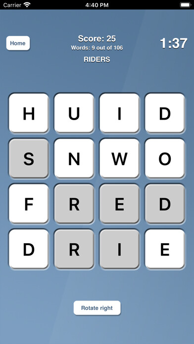 Emulate iPhone app Word Social using MyAndroid