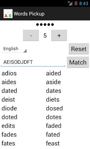 Emulate Android APK Words Pickup