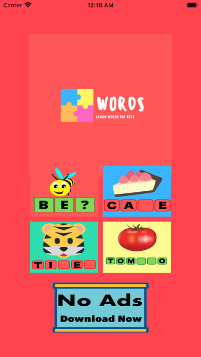 Emulate iPhone app Words Puzzle - 3+Letters Word using MyAndroid Emulate iPhone app Words Puzzle - 3+Letters Word using MyAndroid