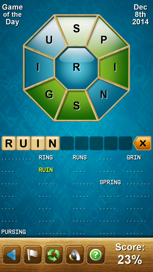 Emulate iPhone app WordStorm Lite using MyAndroid