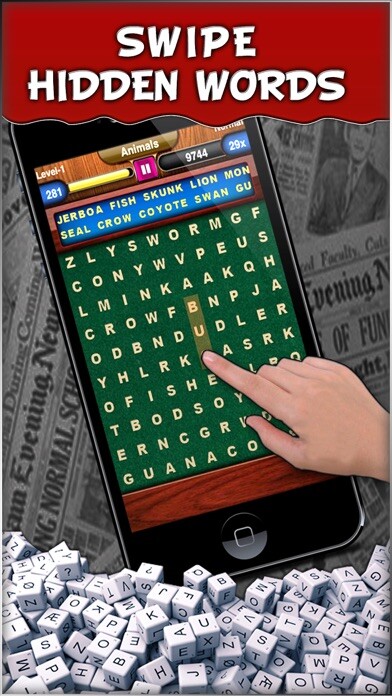 Emulate iPhone app Word Swipe Free : Word Search using MyAndroid