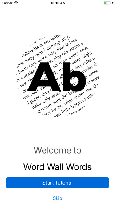 Emulate iPhone app Word Wall Words using MyAndroid