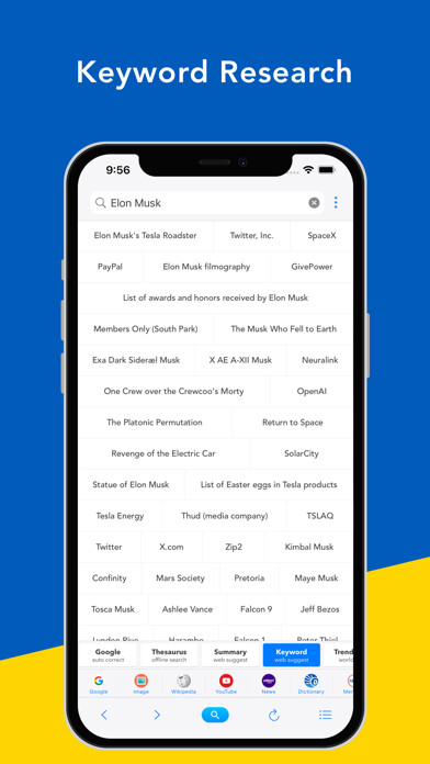 Emulate iPhone app Word Watch - Keyword Research using MyAndroid