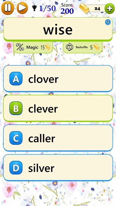 Emulate iPhone app Word Wizard: Spoken Words using MyAndroid