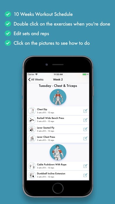 Emulate iPhone app Workout Schedule using MyAndroid