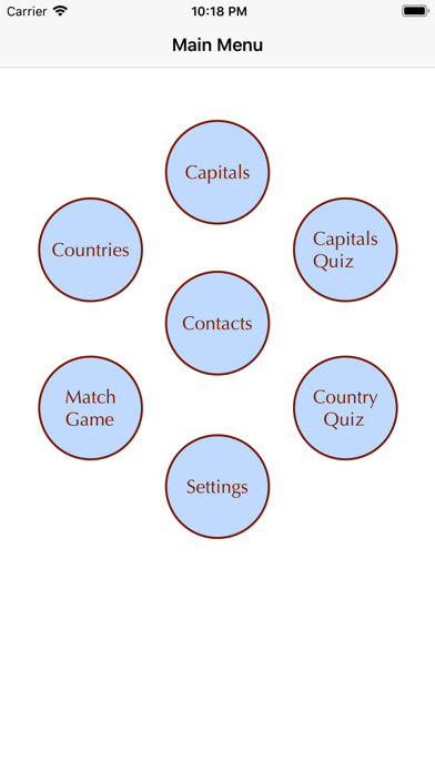 Emulate iPhone app World Capitals Memorizer using MyAndroid