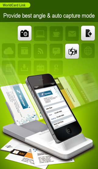 Emulate iPhone app WorldCard Link - Instant Business Card Reader using MyAndroid
