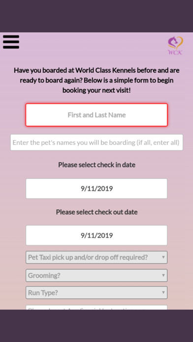 Emulate iPhone app World Class Kennels using MyAndroid