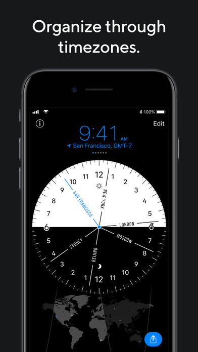 Emulate iPhone app World Clock Pro Mobile using MyAndroid