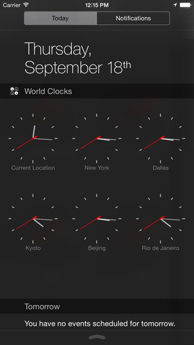 Emulate iPhone app World Clocks Widget using MyAndroid