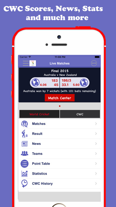 Emulate iPhone app World Cup T20 Schedule Edition - CWC using MyAndroid Emulate iPhone app World Cup T20 Schedule Edition - CWC using MyAndroid