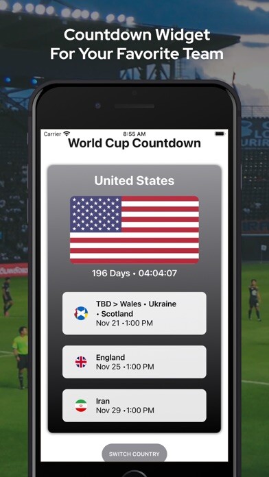 Emulate iPhone app WorldCup Widget using MyAndroid