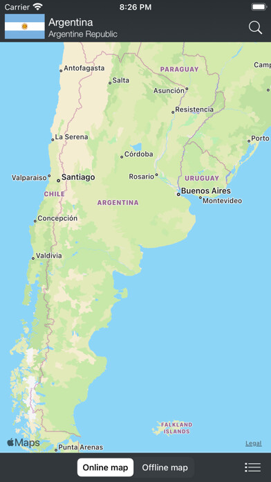 Emulate iPhone app World Factbook & Atlas using MyAndroid