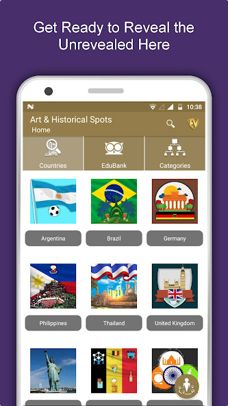 Run android online APK World Famous Art  Historical Spots, Places, Guide from MyAndroid or emulate World Famous Art  Historical Spots, Places, Guide using MyAndroid