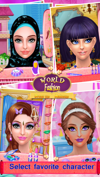 Emulate iPhone app World Fashion Dressup & Makeup using MyAndroid