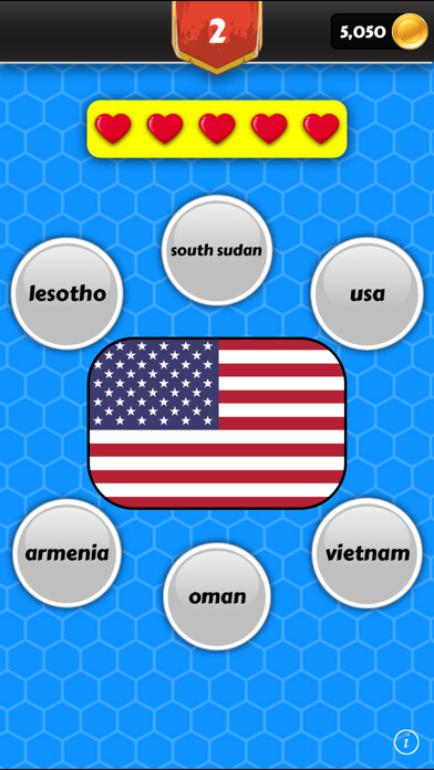 Emulate iPhone app World Flags : Bubbles using MyAndroid