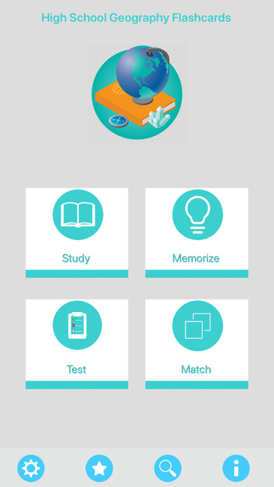 Emulate iPhone app World Geography Flashcards using MyAndroid