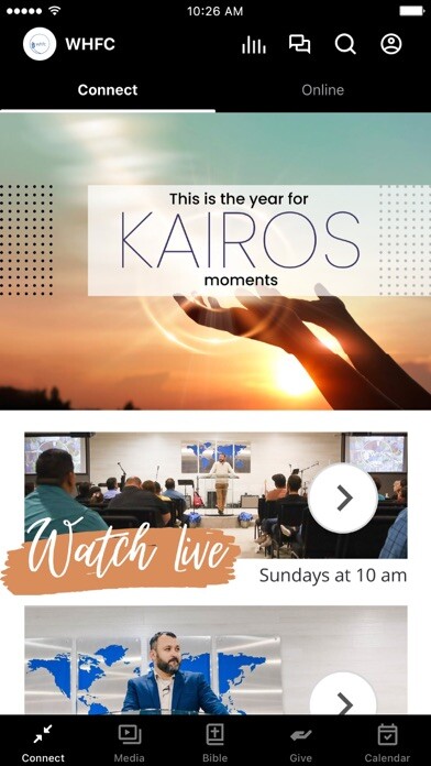 Emulate iPhone app World Harvest Family Church using MyAndroid