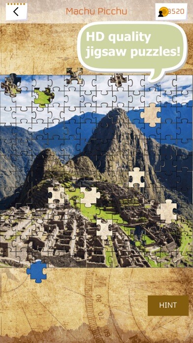 Emulate iPhone app World Heritage Sites Puzzle Game using MyAndroid