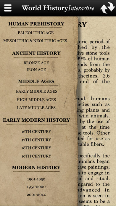 Emulate iPhone app World History (Full Version) using MyAndroid